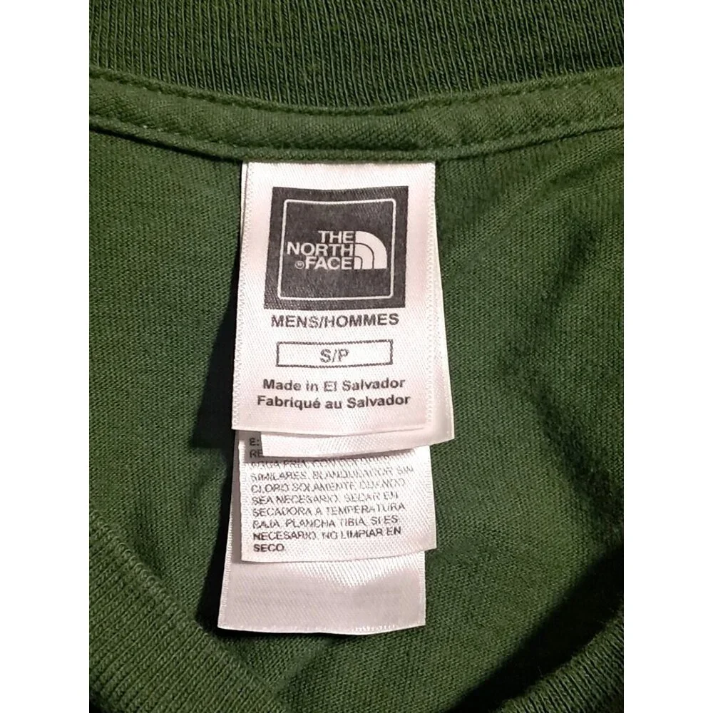 The North Face Green Logo T-Shirt Mens S 100% Cotton Crew Neck Short Sleeve‎